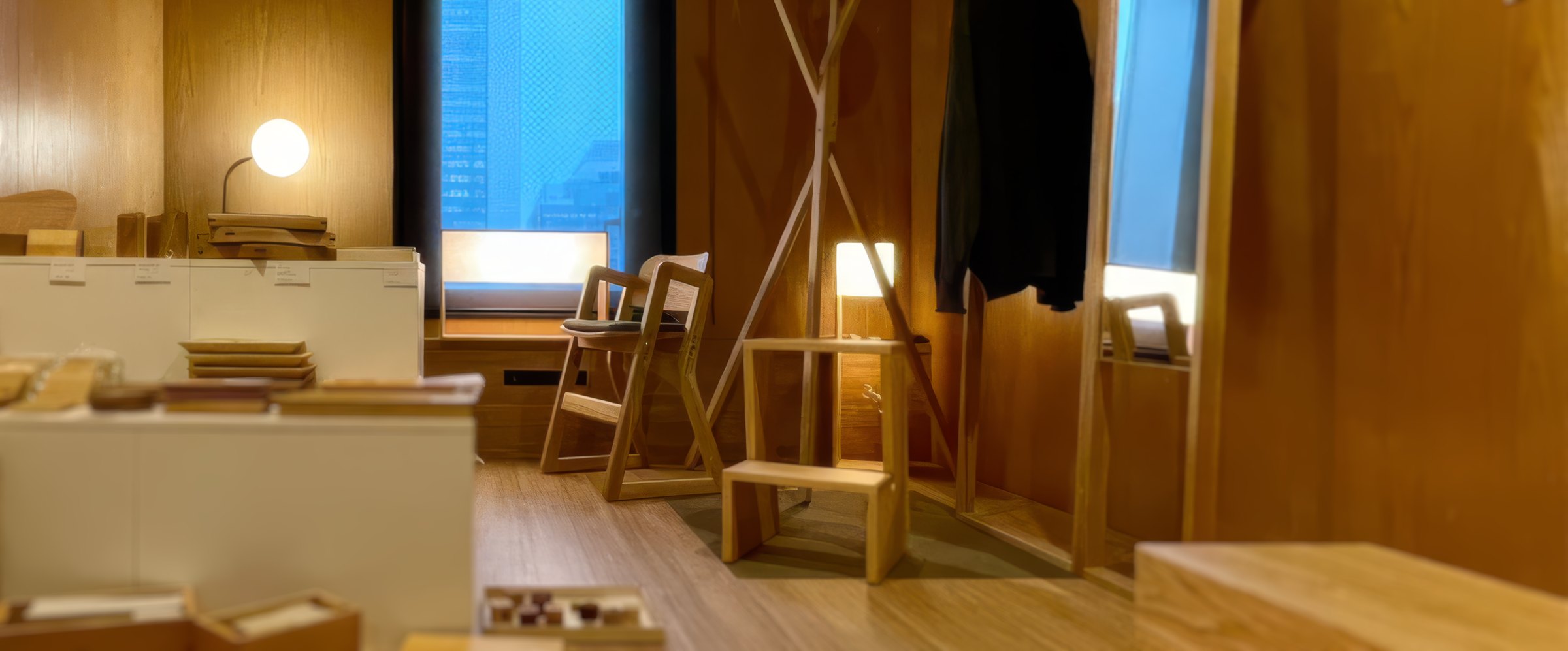 前回の会場風景：客室に並ぶ道産材の製品